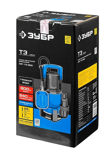 Насос дренажный для грязной воды 900 Вт ЗУБР Насос дренажный для грязной воды 900 Вт ЗУБР