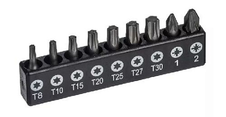 Набор бит 9 предм. 25 мм (1/4") на держателе TORX, PZ GARWIN PRO Набор бит 9 предм. 25 мм (1/4") на держателе TORX, PZ GARWIN PRO