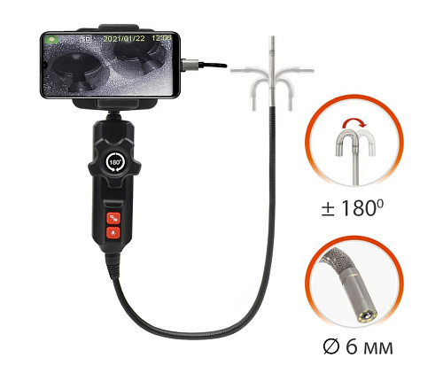 Видеоэндоскоп под смартфон управляемый USB, 2Мп, 1920x1080, 1.5м, 5.5мм, 360° iCartool IC-V201 Видеоэндоскоп под смартфон управляемый USB, 2Мп, 1920x1080, 1.5м, 5.5мм, 360° iCartool IC-V201