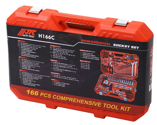 Набор инструмента 166 предм (1/4", 3/8", 1/2") JTC Набор инструмента 166 предм (1/4", 3/8", 1/2") JTC