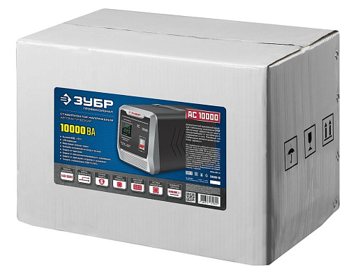 Стабилизатор напряжения 10000 ВА, 140-260 В, 8% ЗУБР АС 10000 Стабилизатор напряжения 10000 ВА, 140-260 В, 8% ЗУБР АС 10000