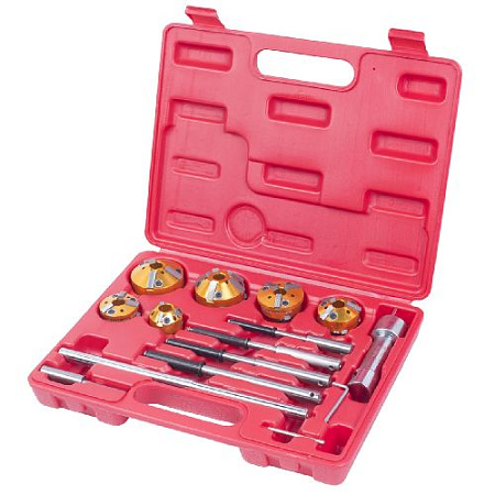 Набор зенкеров регулируемых для расточки седел клапанов 14 предм Мастак Набор зенкеров регулируемых для расточки седел клапанов 14 предм Мастак