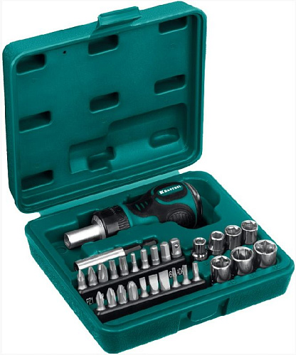 Отвертка реверсивная с насадками 29 предм KRAFTOOL Kompakt-29 Отвертка реверсивная с насадками 29 предм KRAFTOOL Kompakt-29