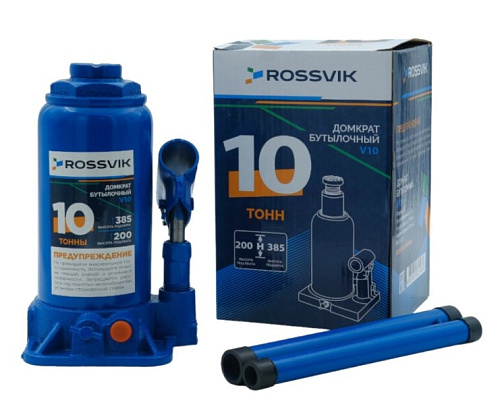 Домкрат бутылочный 10 т 200-385 мм ROSSVIK Домкрат бутылочный 10 т 200-385 мм ROSSVIK