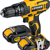 Дрель-шуруповерт аккумуляторная ударная 20 В, 40 Нм, 2*2 Ач в кейсе STEHER Дрель-шуруповерт аккумуляторная ударная 20 В, 40 Нм, 2*2 Ач в кейсе STEHER