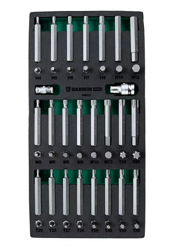 Набор бит 48 предм. Torx, Spline, Hex (10 мм) в ложементе GARWIN Набор бит 48 предм. Torx, Spline, Hex (10 мм) в ложементе GARWIN
