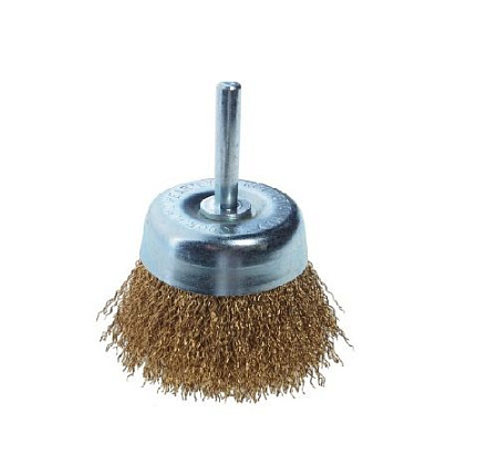 Щетка чашечная 50 мм для дрели, витая стальная латунированная проволока JTC Щетка чашечная 50 мм для дрели, витая стальная латунированная проволока JTC