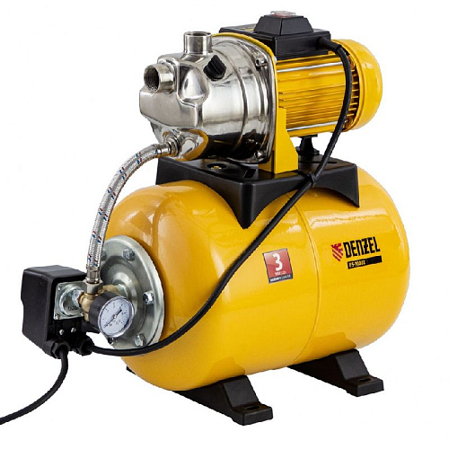 Насосная станция автоматическая 1000 Вт, 3500 л/ч, подъем 44 м, нержавейка Denzel PS1000Х Насосная станция автоматическая 1000 Вт, 3500 л/ч, подъем 44 м, нержавейка Denzel PS1000Х