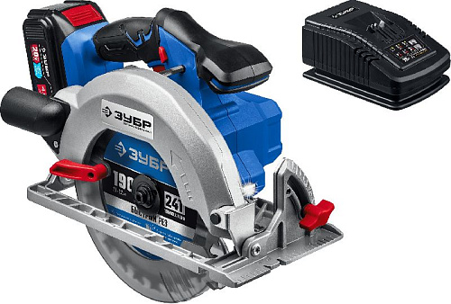Пила циркулярная аккумуляторная 20 В, Li-lon, 190 мм, 1*4Ач, тип Т7, ЗУБР Профессионал Пила циркулярная аккумуляторная 20 В, Li-lon, 190 мм, 1*4Ач, тип Т7, ЗУБР Профессионал