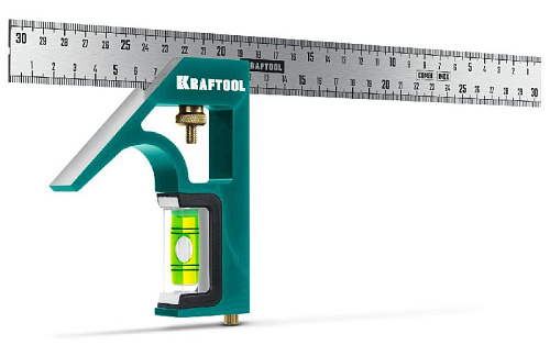 Угольник столярный 300 мм (0,3 мм/м) комбинированный многофункциональный KRAFTOOL Combi Угольник столярный 300 мм (0,3 мм/м) комбинированный многофункциональный KRAFTOOL Combi