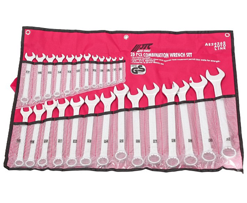 Набор ключей комбинированных 6-32 мм (26 шт) в скрутке JTC Набор ключей комбинированных 6-32 мм (26 шт) в скрутке JTC