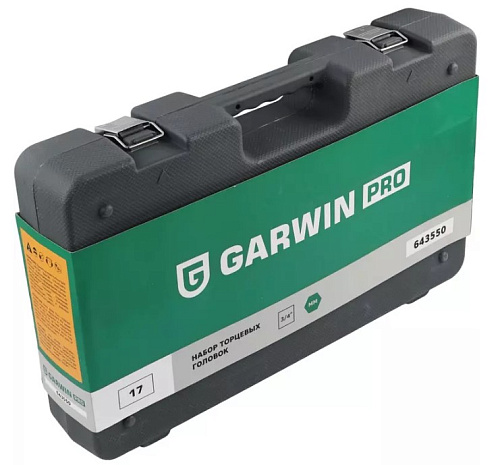 Набор головок торцевых 19-50 мм (3/4") 6 гр., 17 предм. GARWIN Набор головок торцевых 19-50 мм (3/4") 6 гр., 17 предм. GARWIN